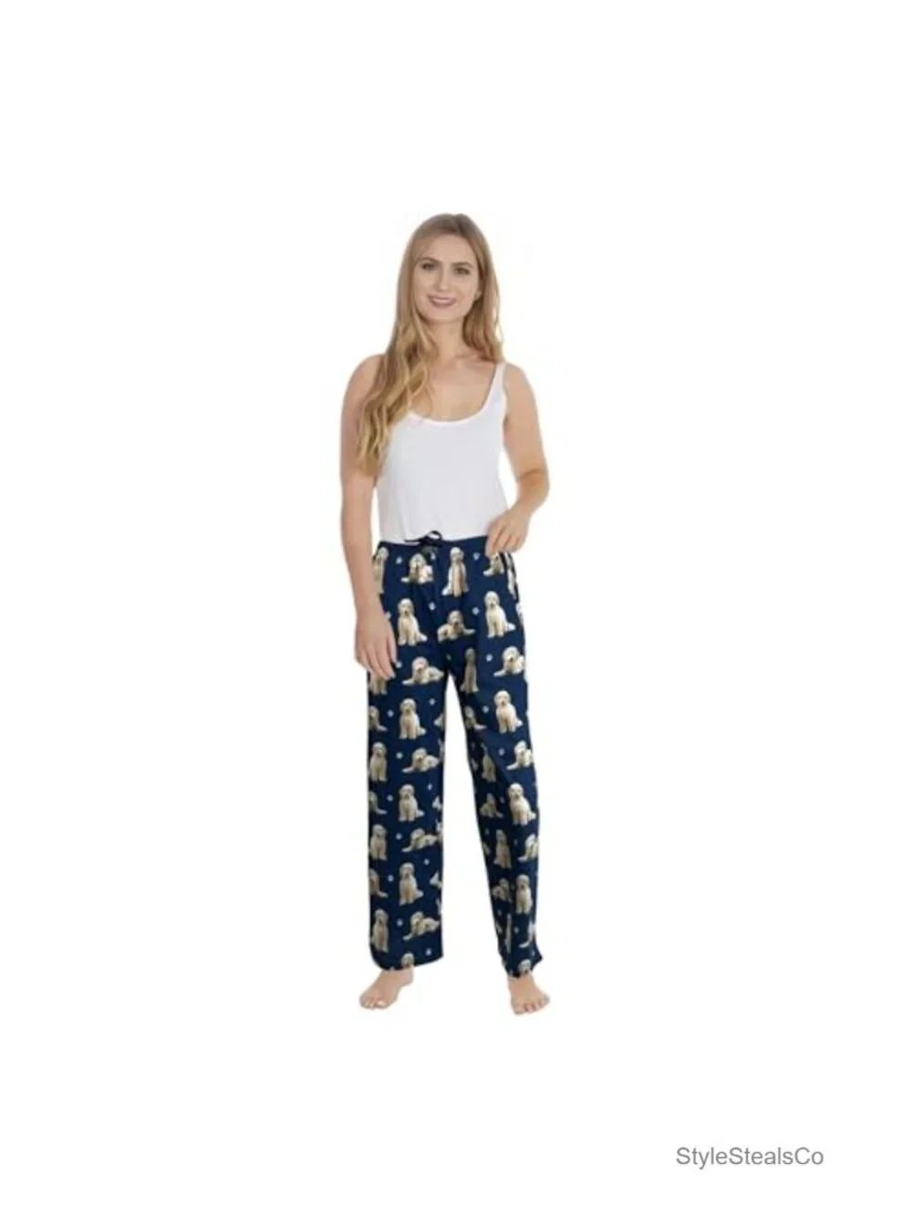 Cotton Blend Pajama Pants - Unisex Lounge Bottoms with Drawstring